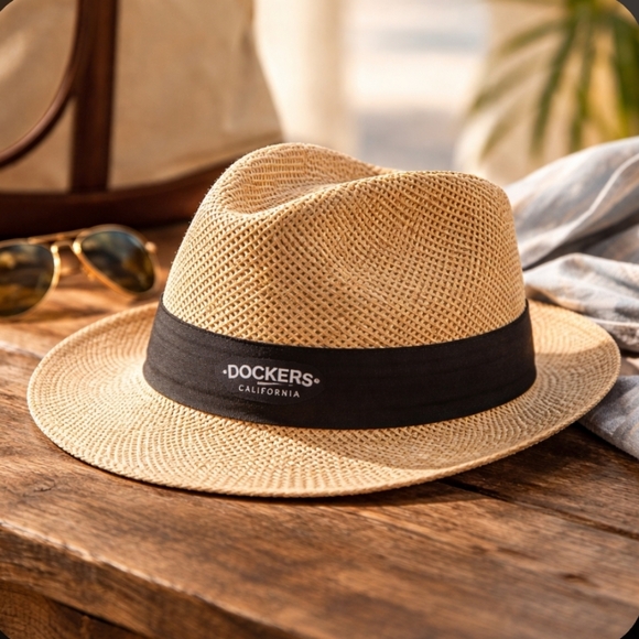 Dockers Accessories - Dockers Tan and Black Straw Hat